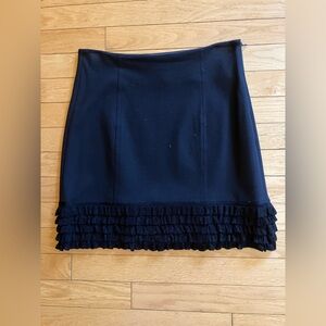 Iisli Black Ruffled Mini Pencil Skirt